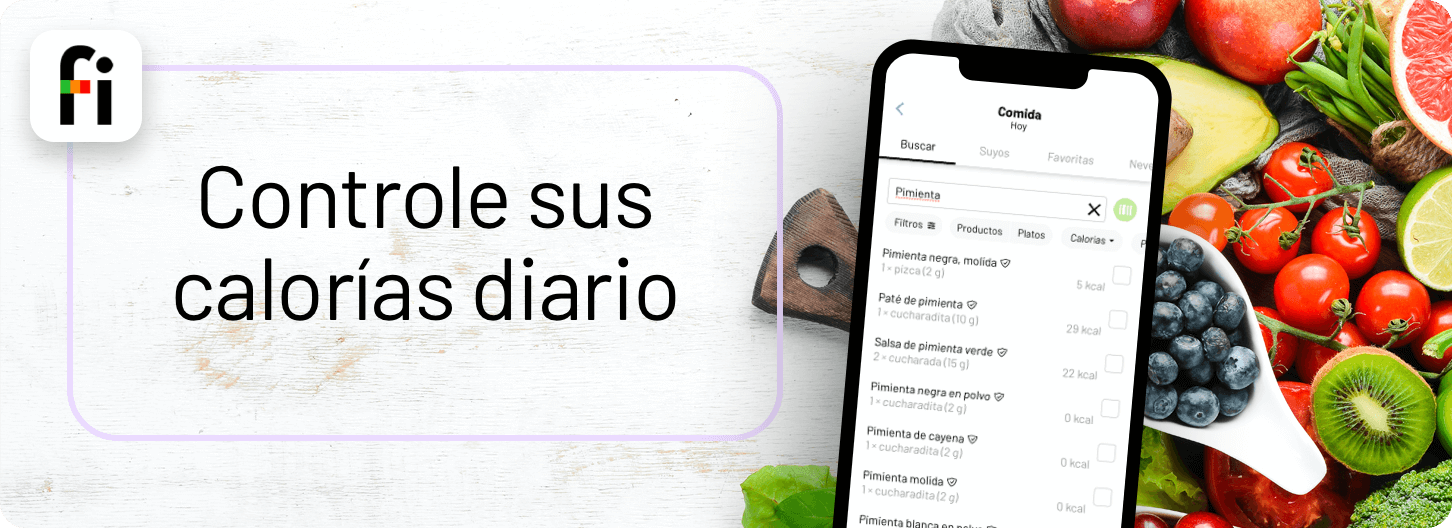 Monitoriza sus calorías diariamente